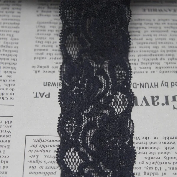 10 ярдов/партия смесь эластичных Растягивающихся Кружева отделка черный шитье/одежда аксессуары - Цвет: S 38mm 10 yards