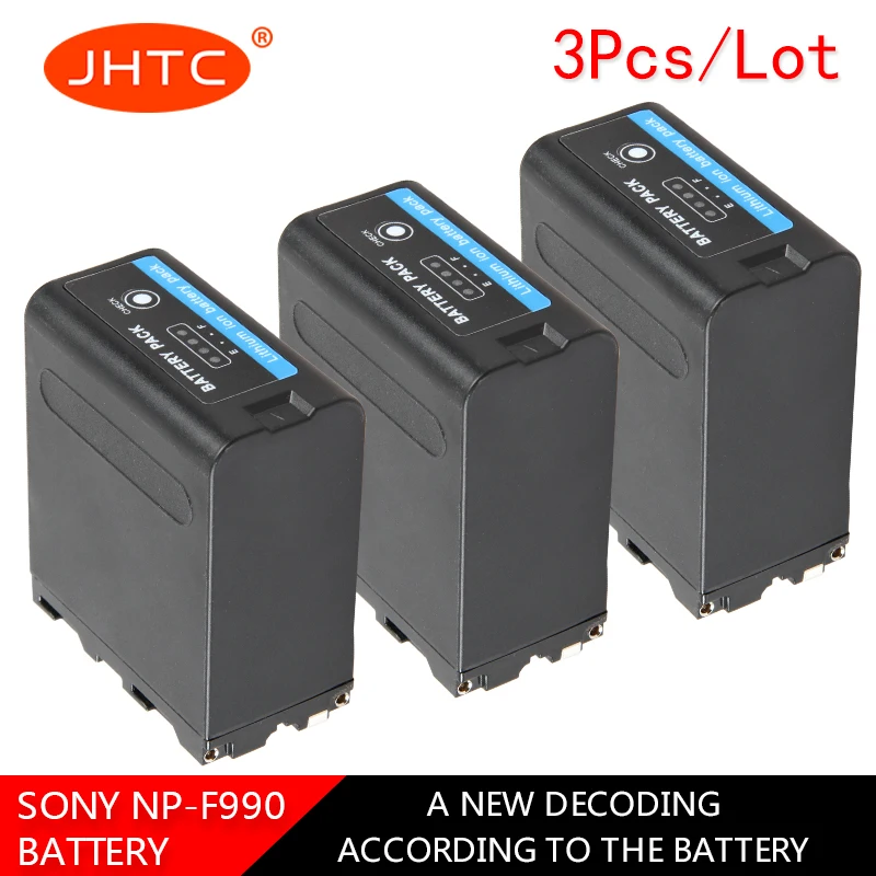 

JHTC 3pc NP-F990 NP F990 8800mAh Camera Battery For Sony Camcorder HXR-MC1500C NEX-EA50 DSR-PD198P HVR-Z7C NX3 5 LED Video Light