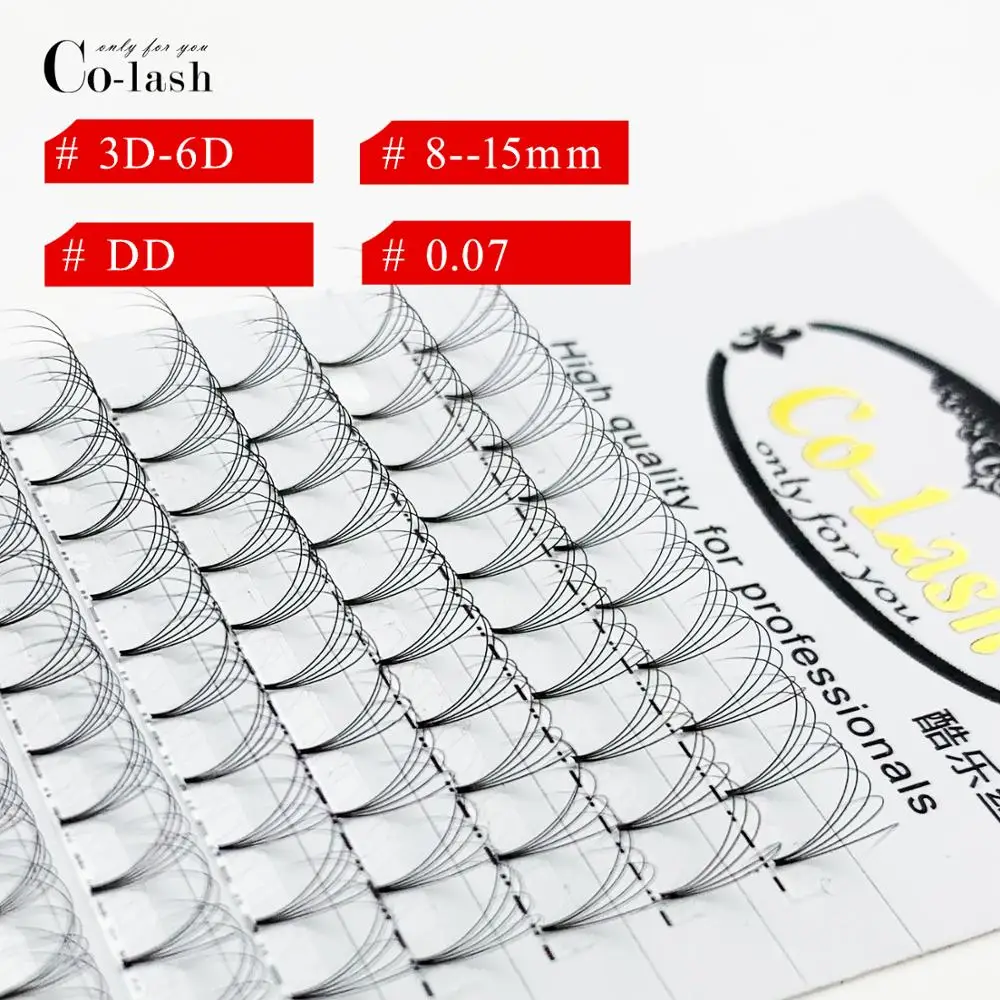 Colash 3D 4D 5D 6D русские объемные цветные накладные ресницы DD Curl Premade Fans Lash Лидер продаж Индивидуальные Накладные ресницы