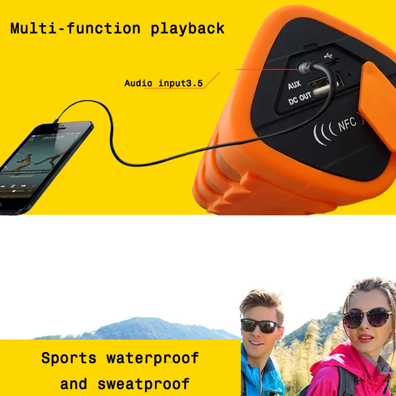 Портативный динамик открытый беспроводной bluetooth водонепроницаемый с защитой от
