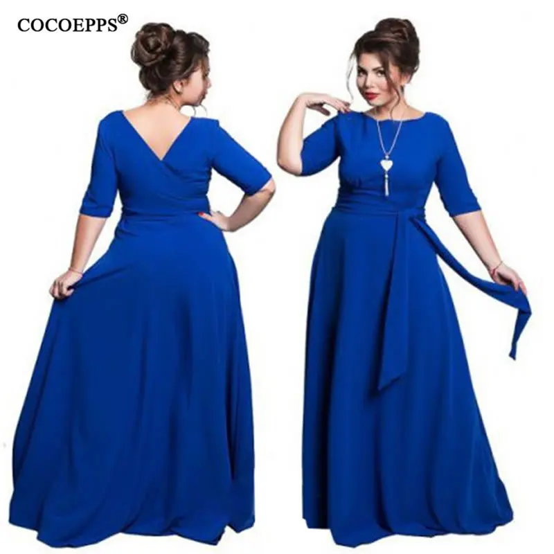 Осень, 5XL, 6XL размера плюс, женское длинное платье, зимнее, v-образный вырез, большой размер, длина до пола, платье макси, элегантное вечернее платье