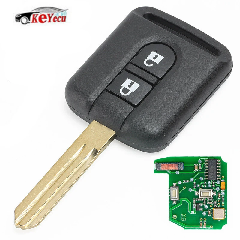 KEYECU дистанционный передатчик брелок 2 кнопки 433 МГц ID46 для Nissan X-trail Navara Micra K12 5WK4 876/818