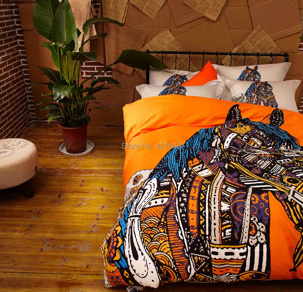 Бесплатная доставка! набор постельного белья с котом/оленем/лошадью единорогом 4