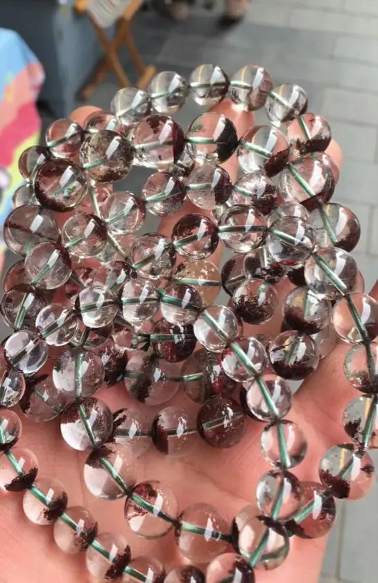 Оптовая цена 100% натуральный коричневый Красный Кристалл бусины Rubellite браслет 8-13
