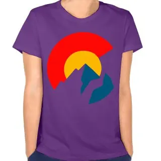 Колорадо Флаг логотип женская 2017 краткое случайные футболки broadcloth женщины