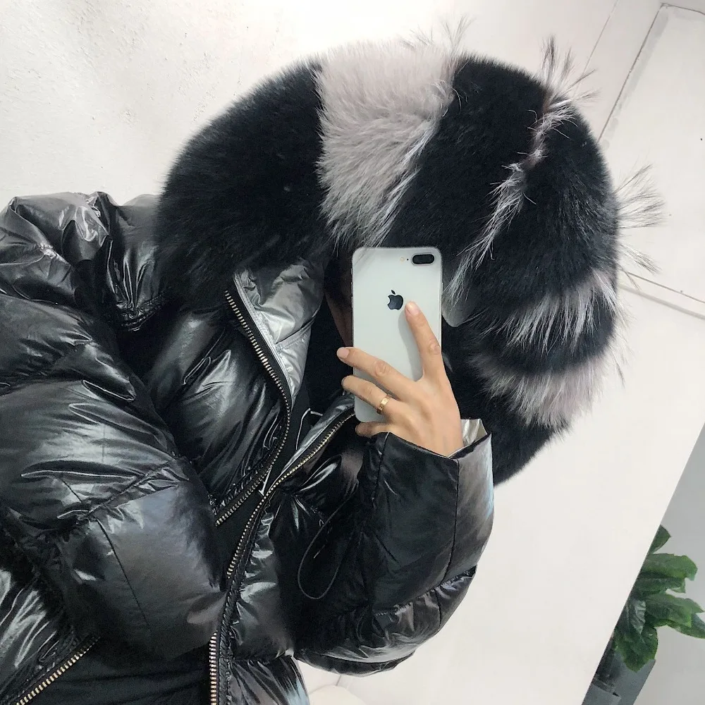 2018 пальто с натуральным мехом Женская куртка зимняя парка Воротник из
