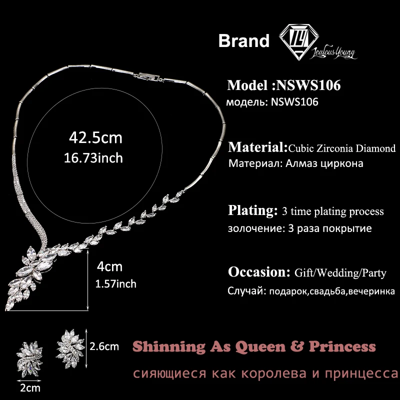 Набор украшений для женщин роскошные серьги и ожерелье с фианитами африканскими