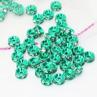 fashion 7 colors rhinestone crystal inlay 30pcs spacers rondelle abacus beads 6 8 10 12mm diy jewelry findings accessories b2816