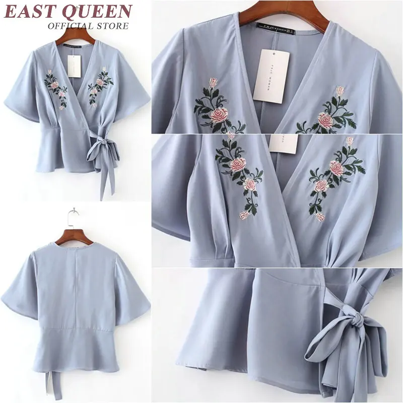 Блузка с вышивкой в стиле бохо хиппи женская одежда мексиканская блузка NN0593 Y |