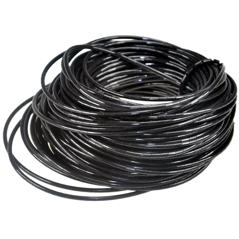 

3mm Spiral Cable Wire Wrap Tube Computer Manage Cord clear 70.5FT (21.5M) Black