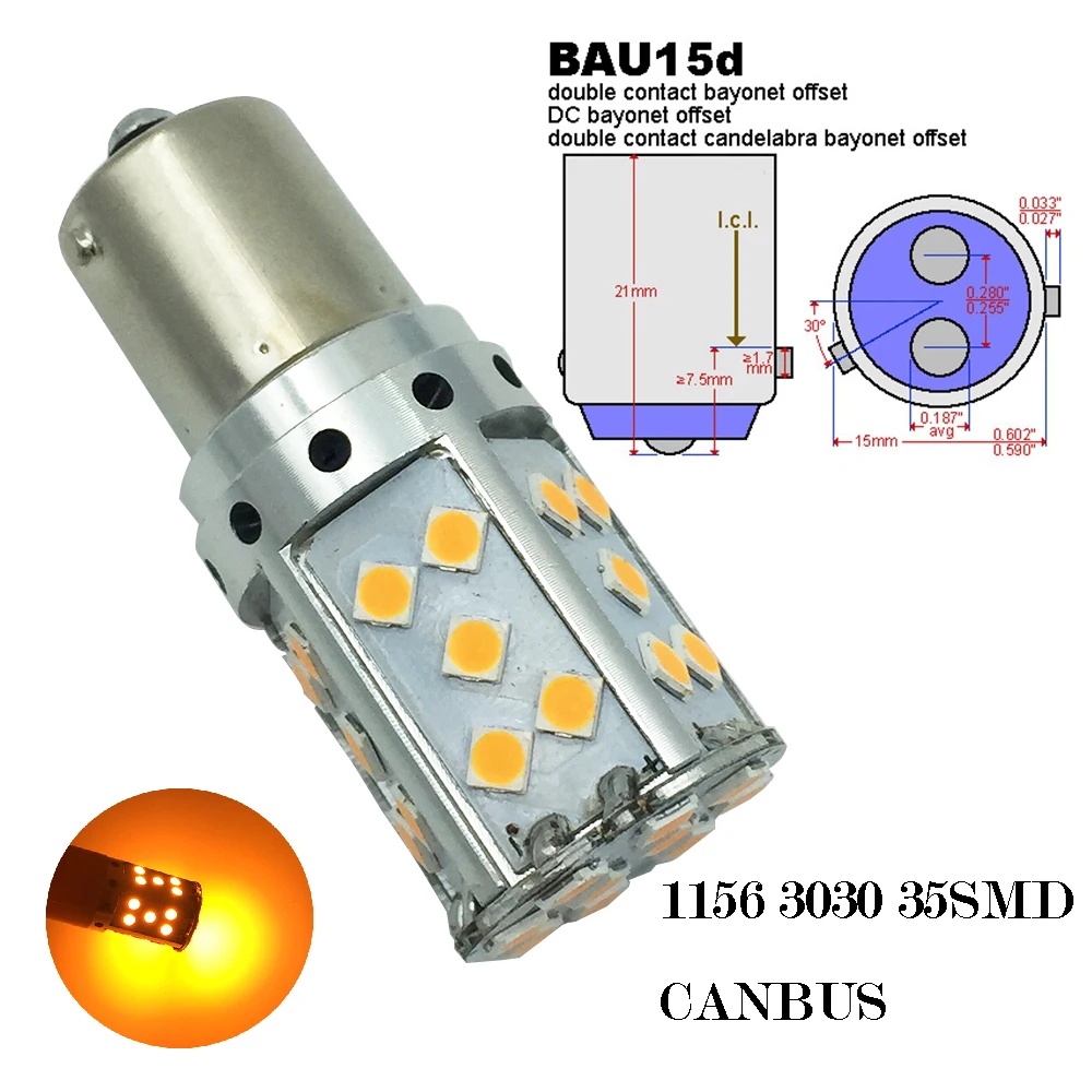 YSY 1X задний светильник 1156 BAU15S PY21W светодиодный Canbus без ошибок BA15S P21W S25 3030 35SMD авто