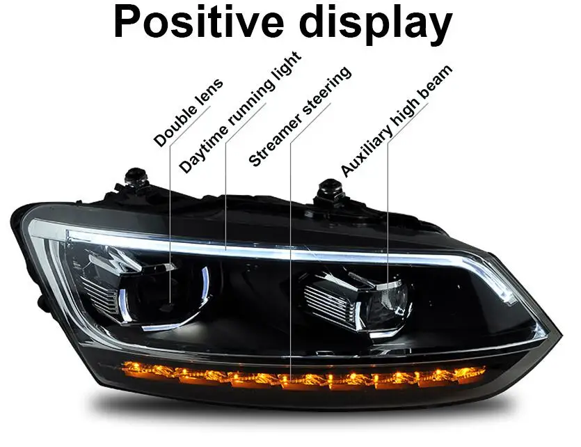 Светодиодные фары рефлекторного типа volkswagen поло