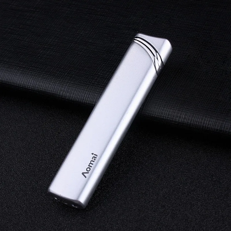 Мужская и Женская длинная ветрозащитная зажигалка металлическая газовая с