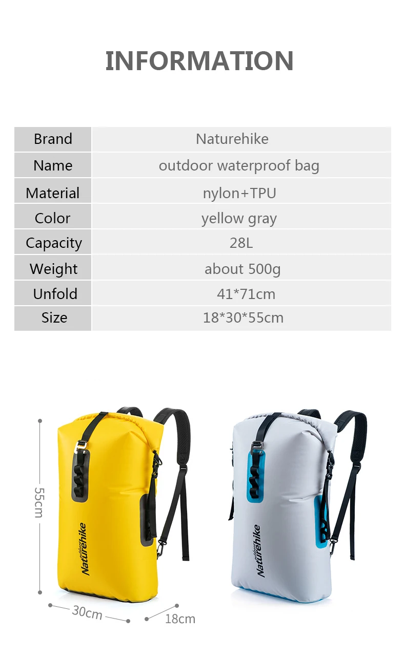 NH19SB002 Naturehike открытый водонепроницаемый плавательный мешок портативный Кемпинг рюкзак спортивный ТПУ влагонепроницаемый рюкзак водонепроницаемый чехол