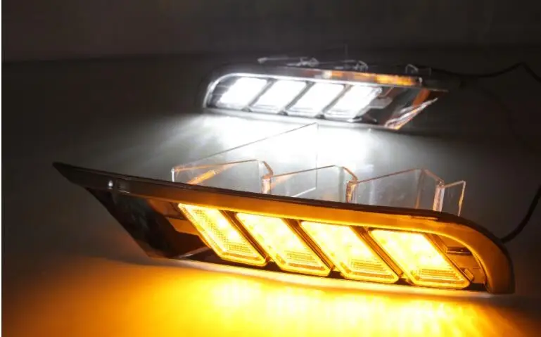 Для Nissan Kicks- водонепроницаемый желтый сигнал поворота реле автомобильный Стайлинг 12 В светодиодный DRL дневные ходовые огни дневной противотуманный фонарь