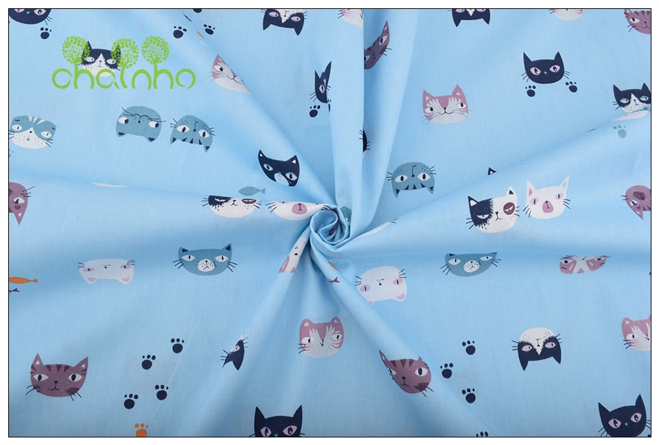 Chainho, серия Cat, печатная саржевая хлопчатобумажная ткань, для поделок шитья, простыня для ребенка и ребенка, подушка, материал для подушки, полуметр