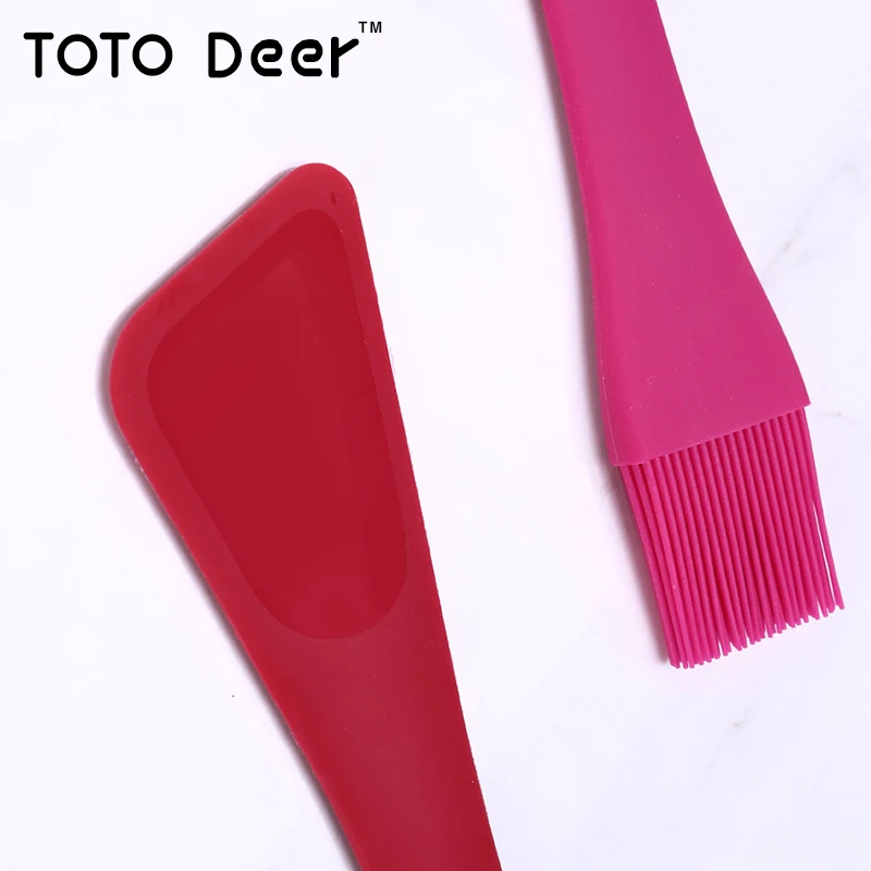 Цельный пищевого силикона торт кисти крем скребок двойной-головка щетки высокая