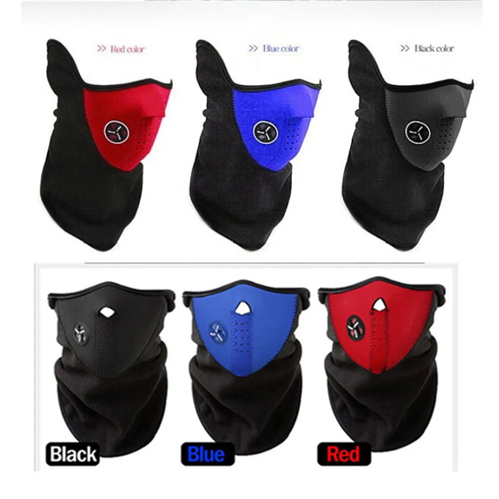 Зимняя велосипедная маска термальная флисовая полулицевая ветрозащитная Шея