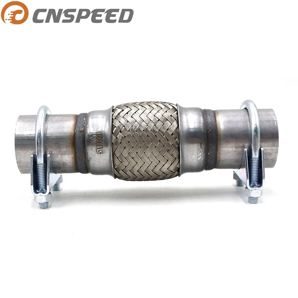 Stainless Steel 1.75&quot x 4'' 8&quot Car Exhaust Flex Pipe Bellows High quality Double Braid Connector Ripple With Bracket YC101187 |