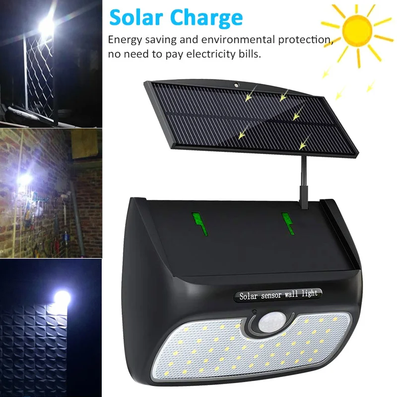 48 LED Солнечный Свет PIR датчик движения настенный светильник энергосберегающие