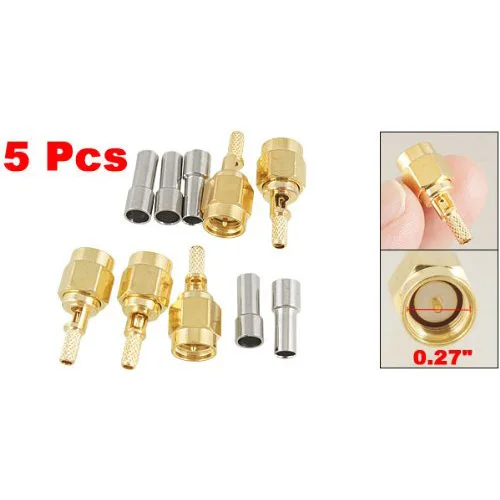 Высокое качество 5 x SMA Мужской прямой обжимной RG174 RG188 RG316 LMR100 RF коаксиальный