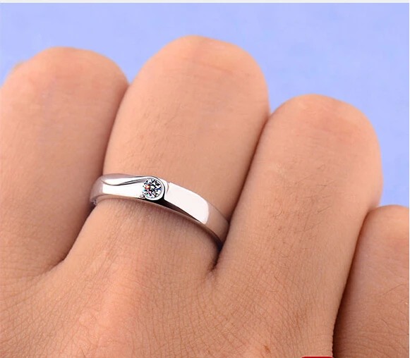 US STOCK Wedding Rings for Men Brincos Silver Engagement Ring Fashion Crystal Jewelry Aneis Bijoux Jewellery Uloveido J001M | Украшения и