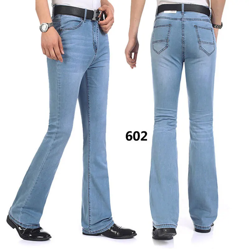 Джинсы мужские Новинка весна осень 2020 модные джинсы брюки клеш стрейч со средней