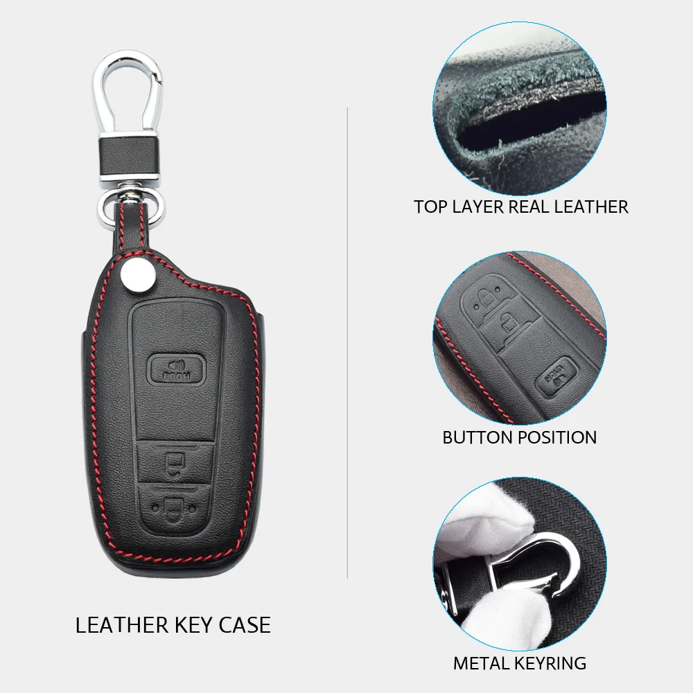 3 кнопки кожа Ключи Чехол Smart Keyless дистанционного Брелок Обложка сумка для Toyota CHR C-HR Camry Prius Авто интимные аксессуары