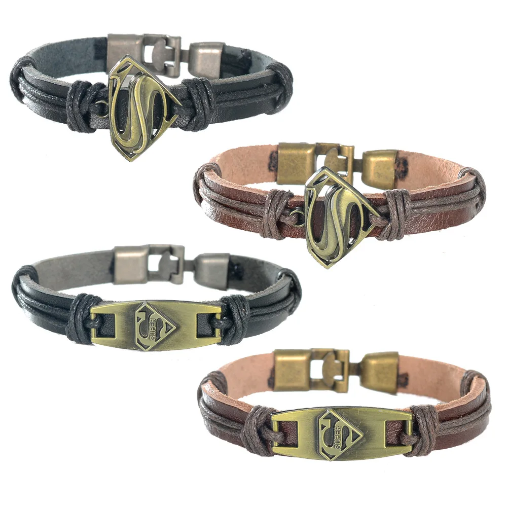 10 видов кожаных браслетов классические Marvel DC серия фильмов Железный человек