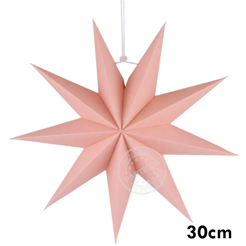 Baby Pink 1 шт бумажные звезды, девять звезд, бумажные украшения, девять звезд, бумажные свадебные декорации, Вечерние Декорации, Звездные декорации, элегантный декор для комнаты - Цвет: Baby Pink