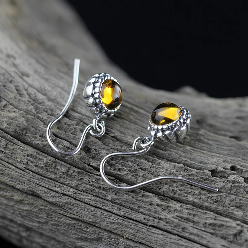 Женские серьги ручной работы L &amp P серьги-подвески из натурального янтарного