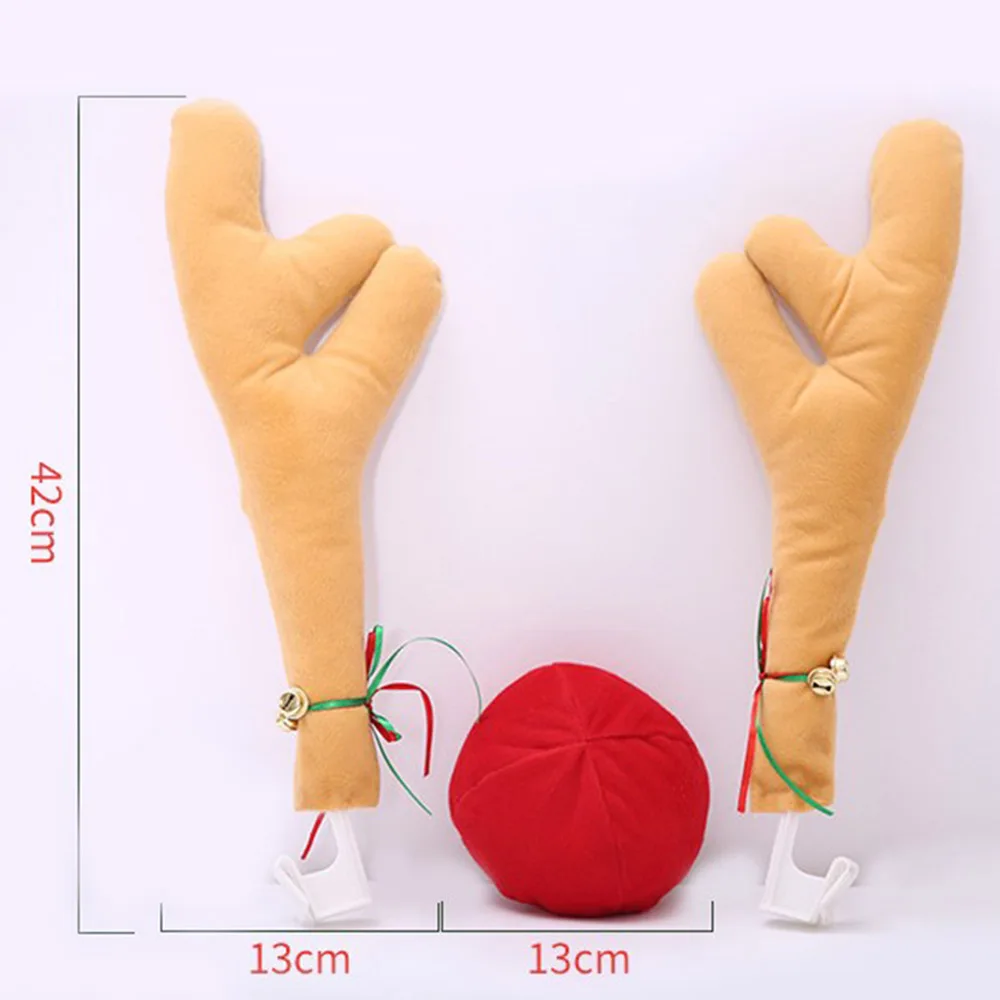 2 рога + 1 нос симпатичный автомобиль Рог костюм комплект и красного носа