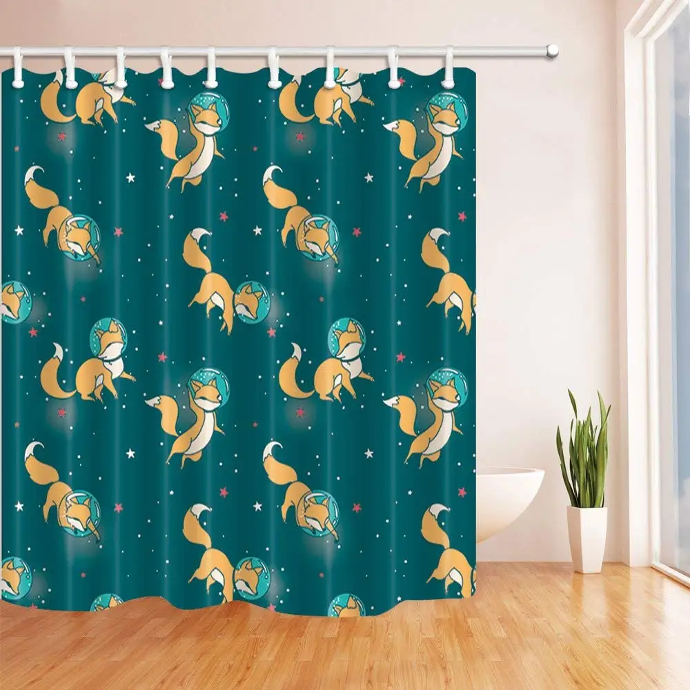 Анимы декор милый каракули лиса астронавты плавающие в пространстве полиэстер