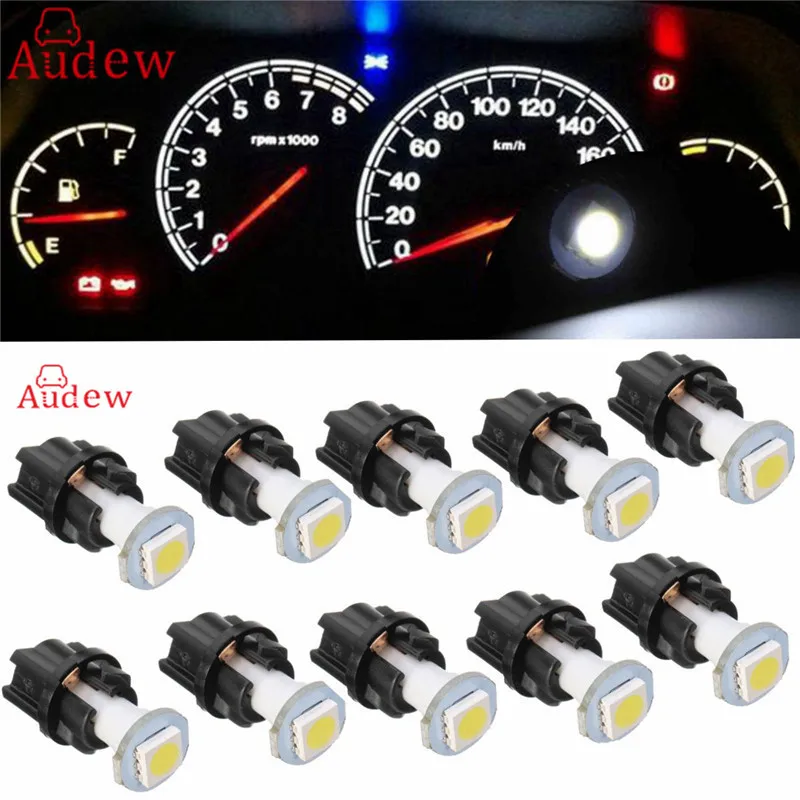 

Автомобильная Поворотная лампа T5 74 PC74 1-SMD, 10 шт., приборная панель, светодиодная лампочка с основанием