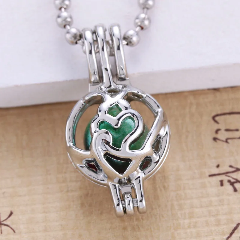 6 шт. Серебряная жемчужная клетка в форме сердца бусина для изготовления