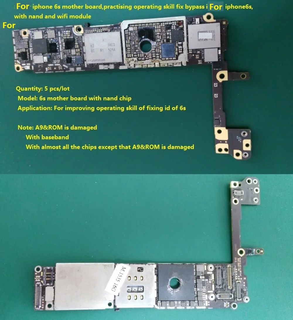 Ремонт разъема для платы iPhone 6s тренировочные рабочие навыки фиксации байпас icloud