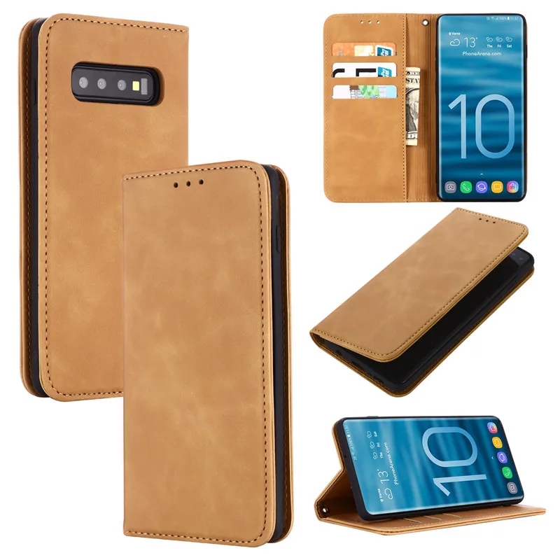 Для Samsung Galaxy S8 S9 S10 плюс S10E G973 G970 G975 G955 G950 корпус Роскошный кожаный чехол книжка