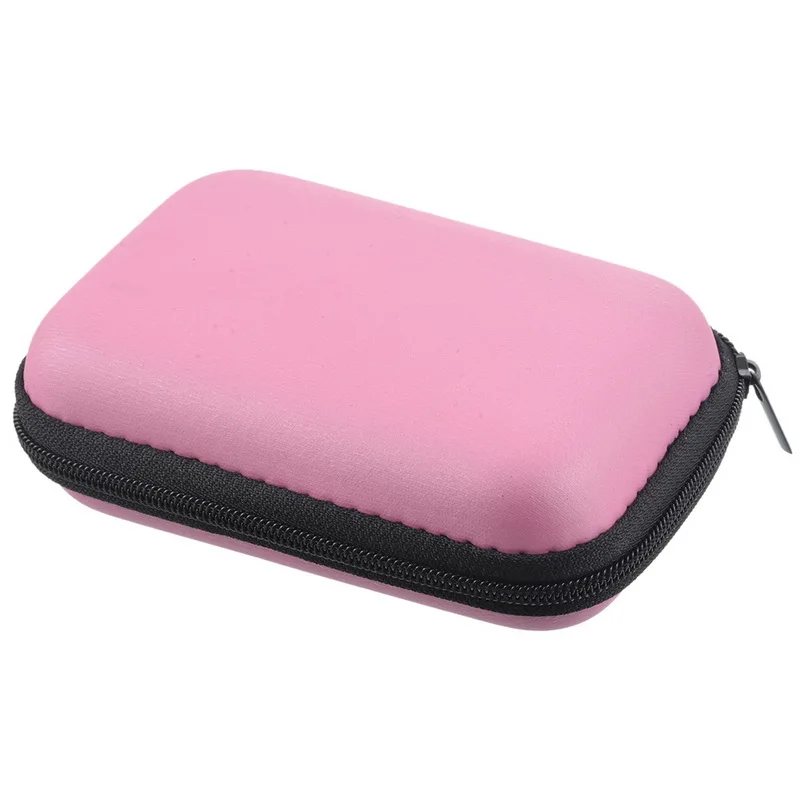 Pink 12x8cm Urijk коробка для хранения, чехол, квадратный Органайзер проводов для наушников, коробка для передачи данных, кабели, контейнер для монет, наушников, цветная защитная коробка 8 см - Цвет: Pink 12x8cm