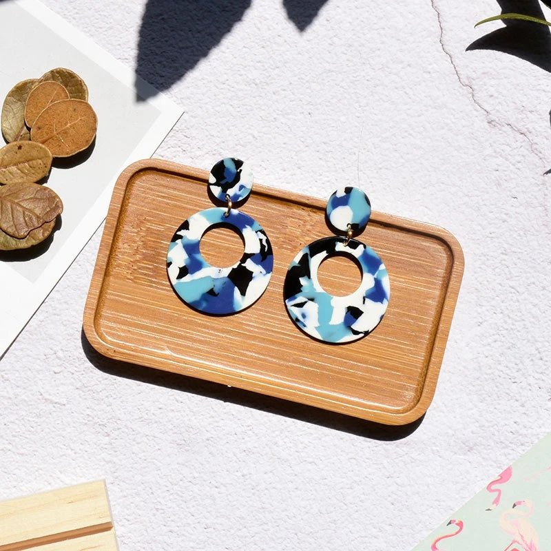 2018 NEW Round Acrylic Drop Earrings For Girls Fashion Geometric Dangle Charm Jewelry Female Wholesale boucle d'oreille | Украшения и