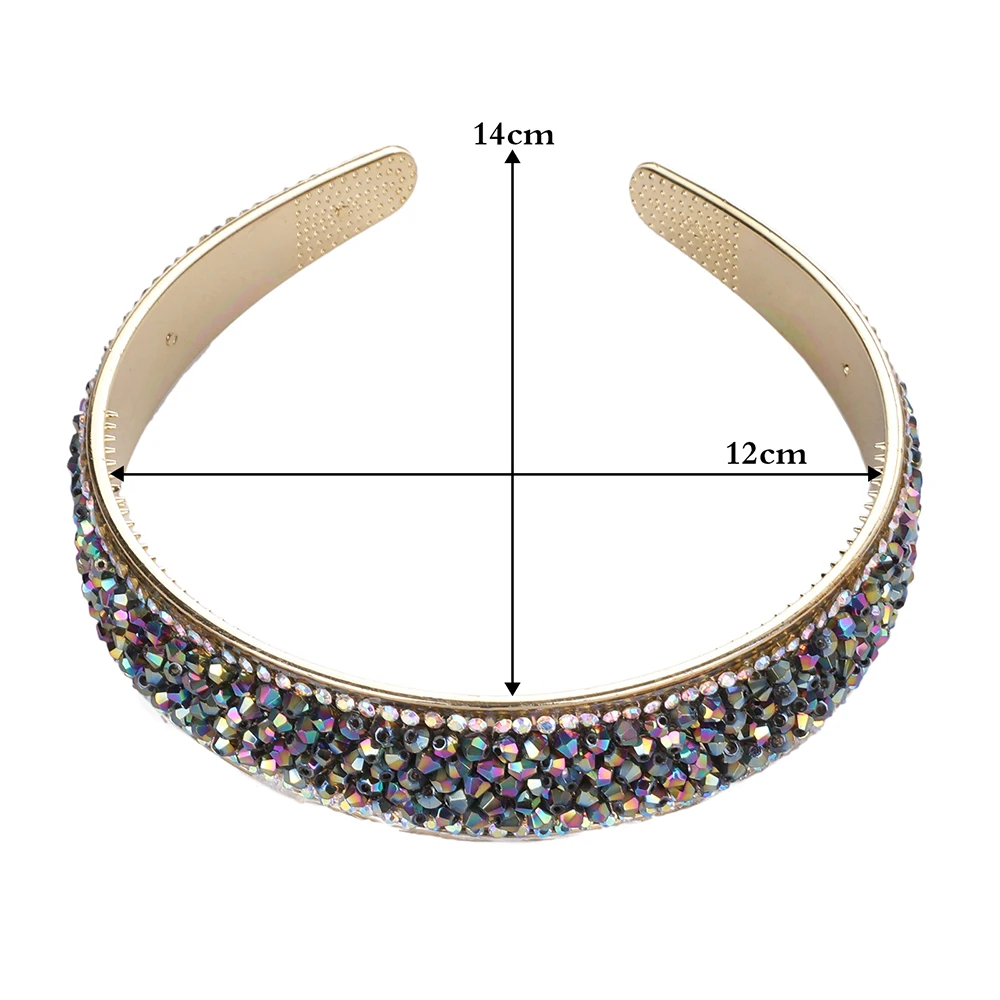 Женские широкие ободки с кристаллами Molans блестящие стразы серебристые и