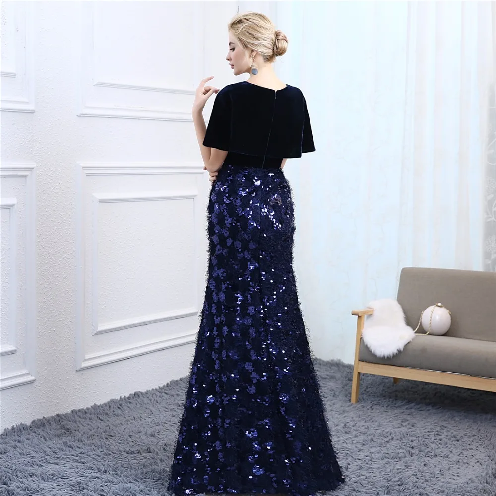Vintage Lace Mermaid Evening Dresses Long 2018 Robe De Soiree Vestido Longo Festa Formal Dress Women Sheer Prom Gowns Velour | Свадьбы и