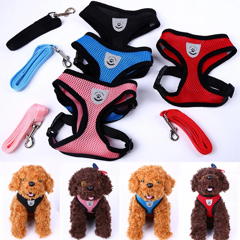 Dog Harness Pet Cat Collar Training Small Puppy Adjustable Dogs Leads Chest