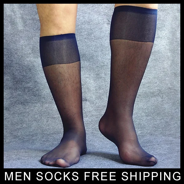Navy Blue Фирменные прозрачные мужские носки темно-зеленые темно-синие формальные тонкие чулки сексуальные мужские чулки ультратонкие носки - Цвет: Navy Blue