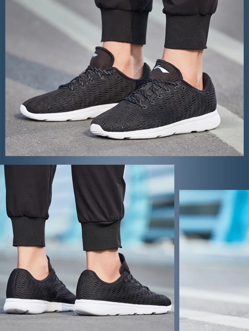 Li-Ning мужские E-RUN кроссовки, светильник, дышащая подушка для подкладки, удобная спортивная обувь для фитнеса, кроссовки ARBN063 XYP673
