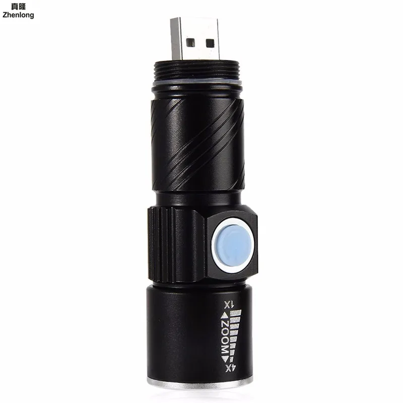 USB СВЕТОДИОДНЫЙ светильник-вспышка удобный перезаряжаемый светодиодный светильник фонарь светильник для охоты мини USB светодиодный фонарь 3 режима масштабируемый фонарь для кемпинга