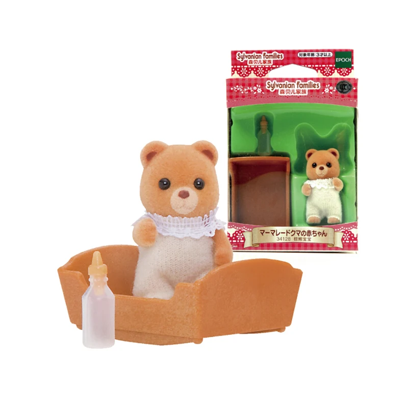 Sylvanian Families Brown Bear Baby w/Bottle Dollhouse Animal Furry Toy Figures Girl Gift New 34128 | Игрушки и хобби