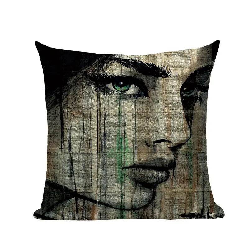 45x45 см Винтажные льняные Декоративные диванные подушки художественный женский газетный фон наволочка для дивана гостиной cojines - Цвет: 16329