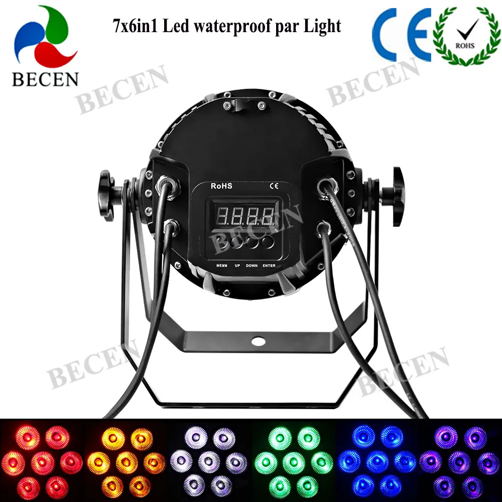 Ip65 10 шт./лот 7x18 Вт RGBWA UV 6in1 Led Par свет Открытый водонепроницаемый Освещение сцены |