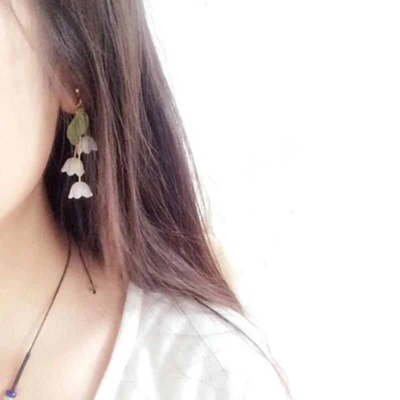 PINKSEE 1 Pair Lily Flower Earrings For Women Ear Clip Gold Color No Piercing Design Drop Ears Jewelry | Украшения и аксессуары