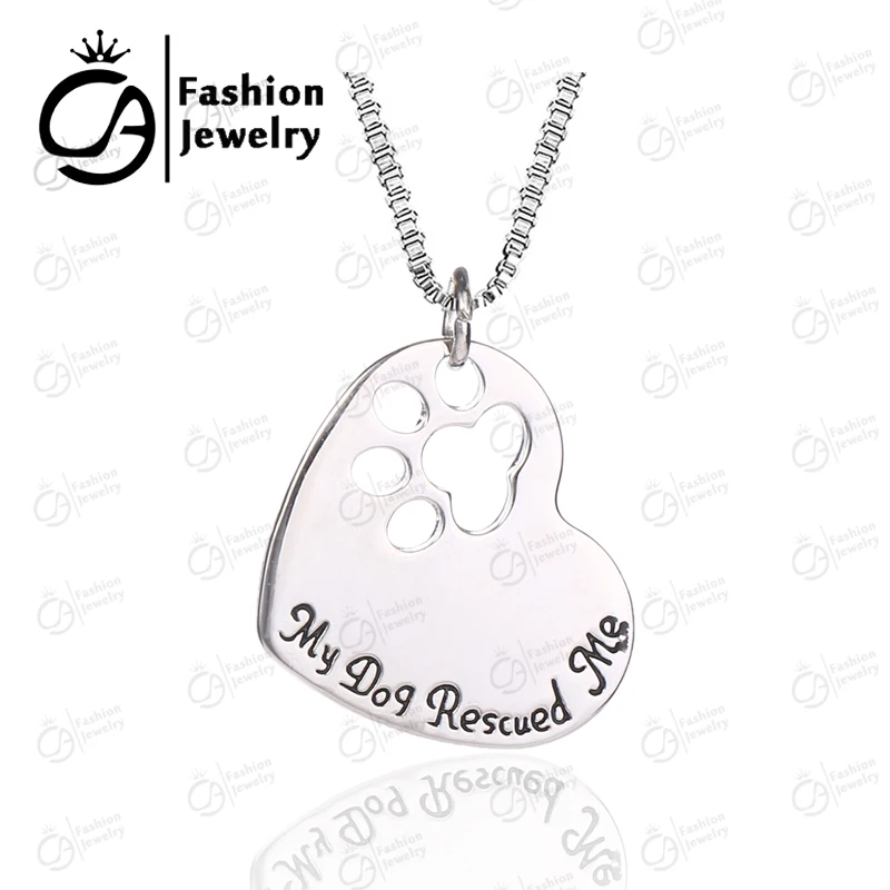 Моя собака спасла меня лапа Собака Любовник животное кулон ожерелье
